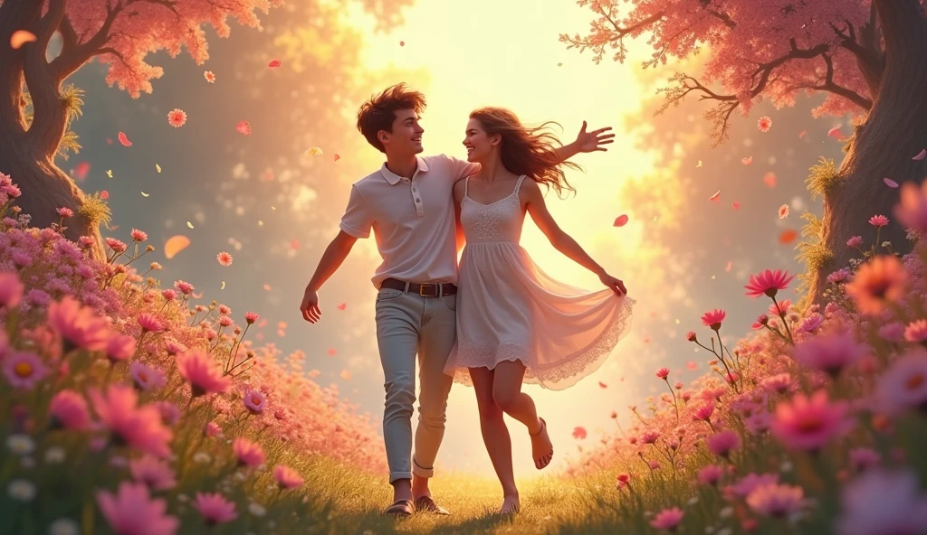 Oh my friend come, let us decorate the dreams, let us live every moment, do as the heart desires, let us do as our heart desires, come my friend, let this journey be of flowers, be filled with fragrances, every moment, every look. This is a journey dear, meet. A young adult boy and girl of the age of eighteen