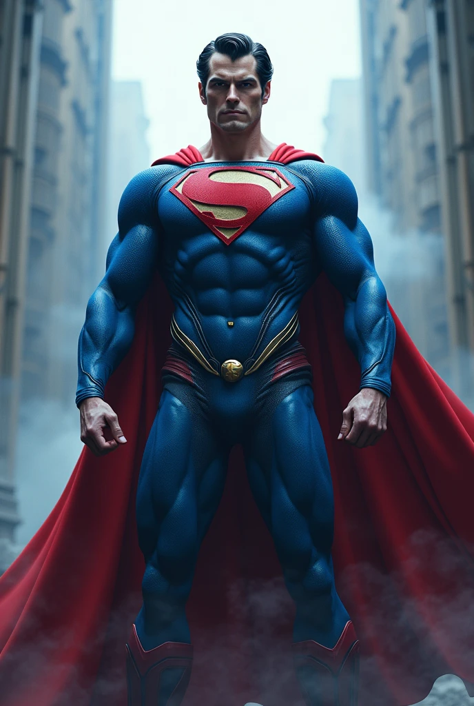 Superman full size wallpaper, highly deatailed image , HD colours , blue skin colour like avtaar movie alieans , charismatic