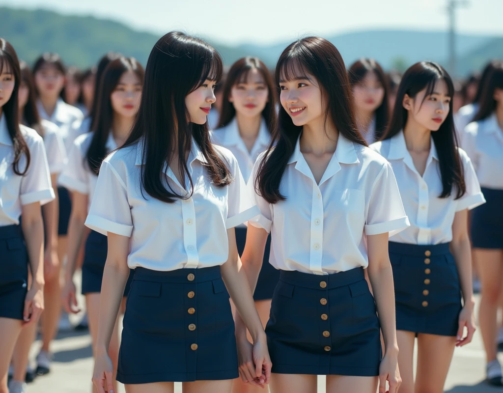 (((((Japanese Clone-girls=Myself))))), (((Super Best masterpiece Clone-girls Raw Photography Art))), (((16K, Highest quality, Ultra-high resolution, RAW Photos))), (((It's so unrealistic., With unparalleled depiction, With an unfathomable sight, An unprecedented and shocking worldview, Clone-girls: In a world of mass reproduction, Ultra-realistic))), (((Japanese Girls, Saito-Asuka, 26yo, Small face, Thick black hair, Semi-long hair, Dark Eyes, Mature face, Cute Smile, Smiling face, A gentle gaze, (((Very happy laughter)))))), (((Very beautiful detailed girls, Accurate body structure, Accurate body movements, Very detailed body, (((Super big breasts, Large bulge of ample breasts)))))), (((Summer office casual wear, White short-sleeved shirt, I can see the cleavage, Emphasise the fullness of your breasts, Dark blue mini skirt))), ((((((((Very detailed, Myself cloning, Depiction of splitting oneself, 1Myself girl→1,000,000,000,000,000,000,000,000,000,000Myself cloning girls)))))))), (((((((Very detailed, Myself clone-girlsの, To the exact, Flawless, The same portrayal of a person, (((MyselfとFlawless同じ女体で, MyselfとFlawless同じ顔で, MyselfとFlawless同じ髪形で, MyselfとFlawless同じ服で, MyselfとFlawless同じ背丈で, MyselfとFlawless同じSuper big breasts)))))))))), (((((Myself girls only))))), (((((1,000,000,000,000,000,000,000,000,000,000Myself girls))))), (((Very detailed, Extremely crowded, Body-to-body contact with no gaps))), (Bright and soft lighting), (((((Clear and accurate perspective depiction, super wide view, Ultra-wide field of view, Focus on the average value of the image))))), (((((Very detailed depiction, More than a few thousand Myselves, Physical contact, Pleasant conversation, Holding hands, Hug, walk))))), In a place where you can see a hill in the city, Myself clone-girls' clone proliferation continues々And so it continues, filling the horizon and becoming a world of just me
