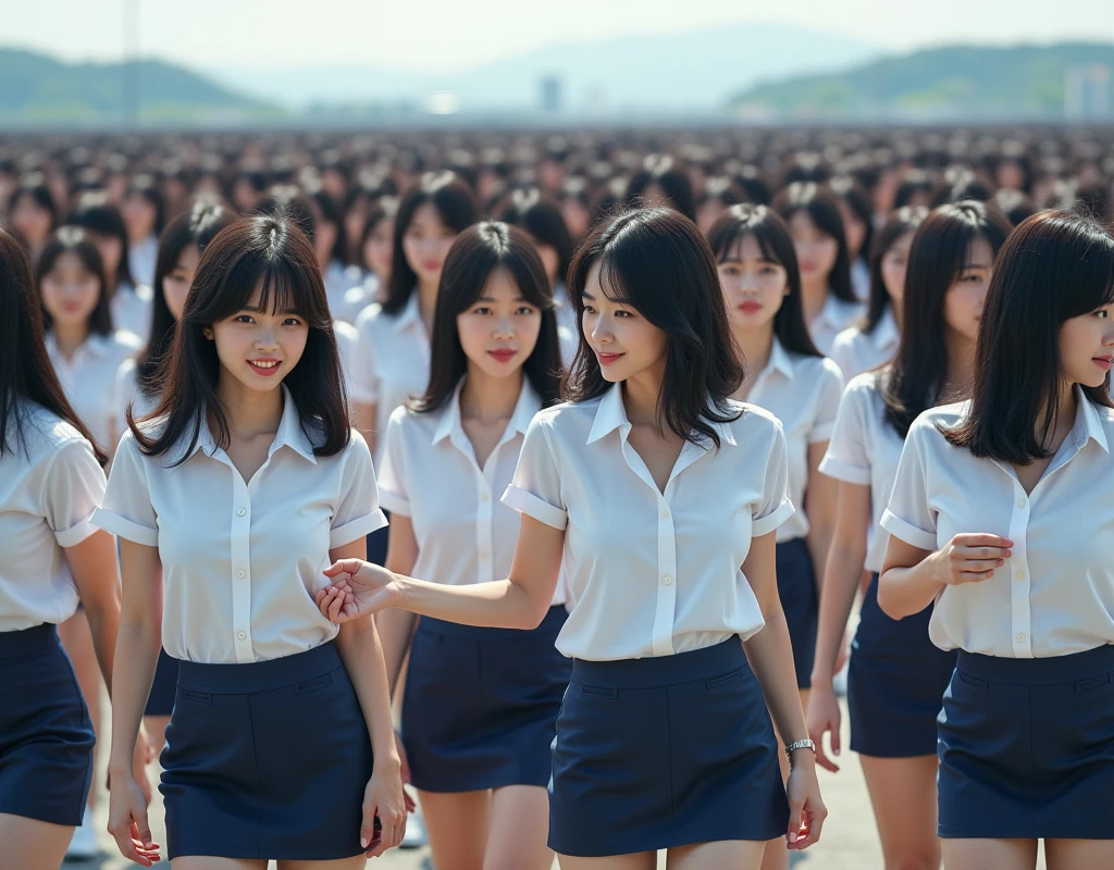 (((((Japanese Clone-girls=Myself))))), (((Super Best masterpiece Clone-girls Raw Photography Art))), (((16K, Highest quality, Ultra-high resolution, RAW Photos))), (((It's so unrealistic., With unparalleled depiction, With an unfathomable sight, An unprecedented and shocking worldview, Clone-girls: In a world of mass reproduction, Ultra-realistic))), (((Japanese Girls, Saito-Asuka, 26yo, Small face, Thick black hair, Semi-long hair, Dark Eyes, Mature face, Cute Smile, Smiling face, A gentle gaze, (((Very happy laughter)))))), (((Very beautiful detailed girls, Accurate body structure, Accurate body movements, Very detailed body, (((Super big breasts, Large bulge of ample breasts)))))), (((Summer office casual wear, White short-sleeved shirt, I can see the cleavage, Emphasise the fullness of your breasts, Dark blue mini skirt))), ((((((((Very detailed, Myself cloning, Depiction of splitting oneself, 1Myself girl→1,000,000,000,000,000,000,000,000,000,000Myself cloning girls)))))))), (((((((Very detailed, Myself clone-girlsの, To the exact, Flawless, The same portrayal of a person, (((MyselfとFlawless同じ女体で, MyselfとFlawless同じ顔で, MyselfとFlawless同じ髪形で, MyselfとFlawless同じ服で, MyselfとFlawless同じ背丈で, MyselfとFlawless同じSuper big breasts)))))))))), (((((Myself girls only))))), (((((1,000,000,000,000,000,000,000,000,000,000Myself girls))))), (((Very detailed, Extremely crowded, Body-to-body contact with no gaps))), (Bright and soft lighting), (((((Clear and accurate perspective depiction, super wide view, Ultra-wide field of view, Focus on the average value of the image))))), (((((Very detailed depiction, More than a few thousand Myselves, Physical contact, Pleasant conversation, Holding hands, Hug, walk))))), In a place where you can see a hill in the city, Myself clone-girls' clone proliferation continues々And so it continues, filling the horizon and becoming a world of just me