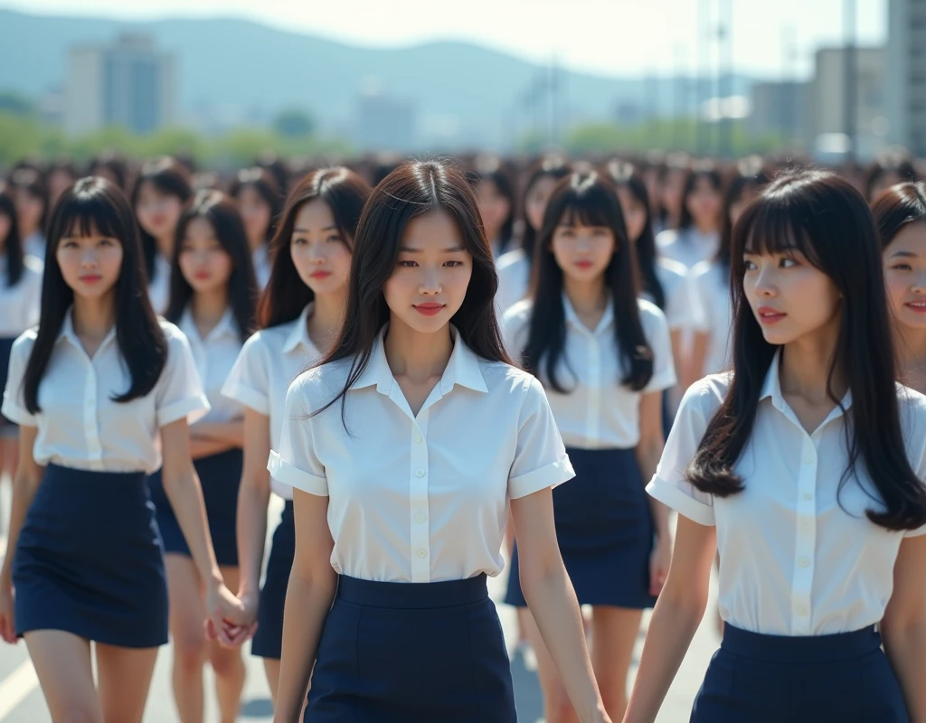 (((((Japanese Clone-girls=Myself))))), (((Super Best masterpiece Clone-girls Raw Photography Art))), (((16K, Highest quality, Ultra-high resolution, RAW Photos))), (((It&#39;s so unrealistic., With unparalleled depiction, With an unfathomable sight, An unprecedented and shocking worldview, Clone-girls: In a world of mass reproduction, Ultra-realistic))), (((Japanese Girls, Saito-Asuka, 26yo, Small face, Thick black hair, Semi-long hair, Dark Eyes, Mature face, Cute Smile, Smiling face, A gentle gaze, (((Very happy laughter)))))), (((Very beautiful detailed girls, Accurate body structure, Accurate body movements, Very detailed body, (((Super big breasts, Large bulge of ample breasts)))))), (((Summer office casual wear, White short-sleeved shirt, I can see the cleavage, Emphasise the fullness of your breasts, Dark blue mini skirt))), ((((((((Very detailed, Myself cloning, Depiction of splitting oneself, 1Myself girl→1,000,000,000,000,000,000,000,000,000,000Myself cloning girls)))))))), (((((((Very detailed, Myself clone-girlsの, To the exact, Flawless, The same portrayal of a person, (((MyselfとFlawless同じ女体で, MyselfとFlawless同じ顔で, MyselfとFlawless同じ髪形で, MyselfとFlawless同じ服で, MyselfとFlawless同じ背丈で, MyselfとFlawless同じSuper big breasts)))))))))), (((((Myself girls only))))), (((((1,000,000,000,000,000,000,000,000,000,000Myself girls))))), (((Very detailed, Extremely crowded, Body-to-body contact with no gaps))), (Bright and soft lighting), (((((Clear and accurate perspective depiction, super wide view, Ultra-wide field of view, Focus on the average value of the image))))), (((((Very detailed depiction, More than a few thousand Myselves, Physical contact, Pleasant conversation, Holding hands, Hug, walk))))), In a place where you can see a hill in the city, Myself clone-girls&#39; clone proliferation continues々And so it continues, filling the horizon and becoming a world of just me