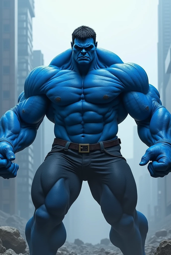 Blue colours hulk , ultra HD high definition wallpaper , extremely muscular yet prototional body