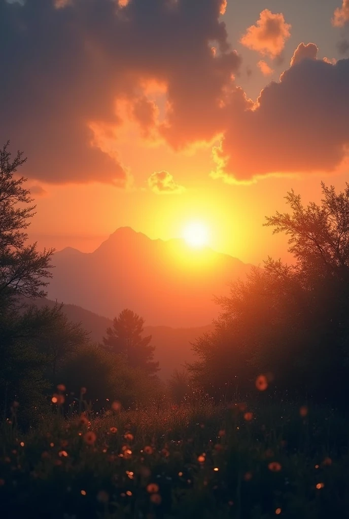 A sunrise emerging after a dark night, symbolizing hope and perseverance through tough times.