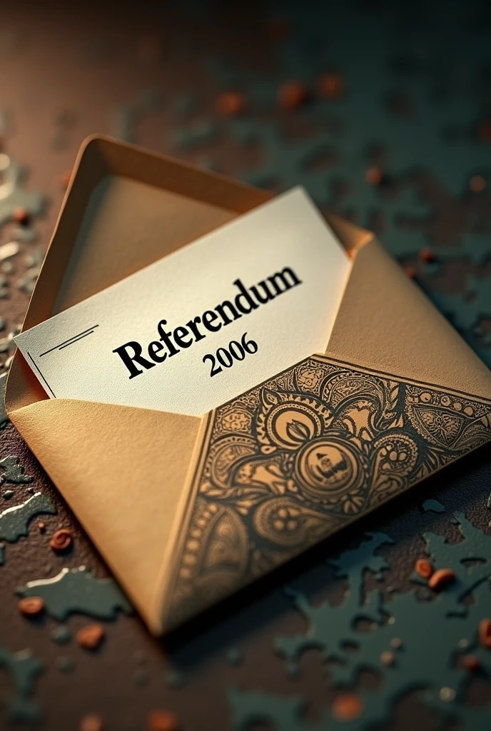 An envelope with a ballot that says "Referendum 2006", and next to it, the logo of the Panama Canal, representing the enlargement.