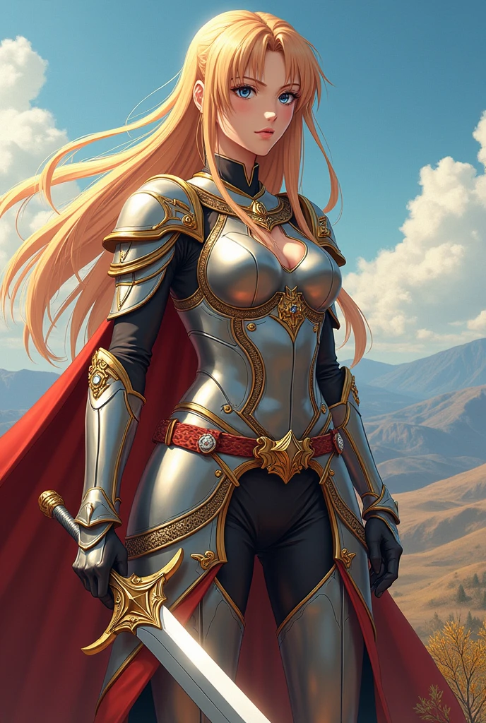 An image as a book cover of the Anime character Asuna Yuki as a professional warrior Stacia