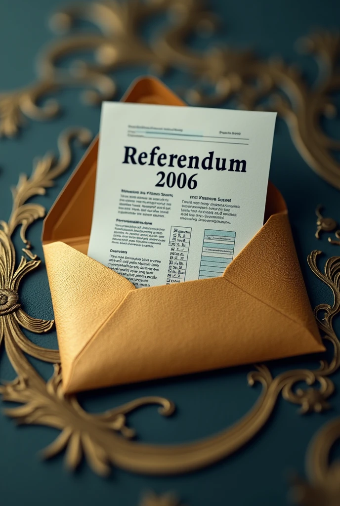 An envelope with a ballot that says "Referendum 2006", and next to it, the logo of the Panama Canal, representing the enlargement.
