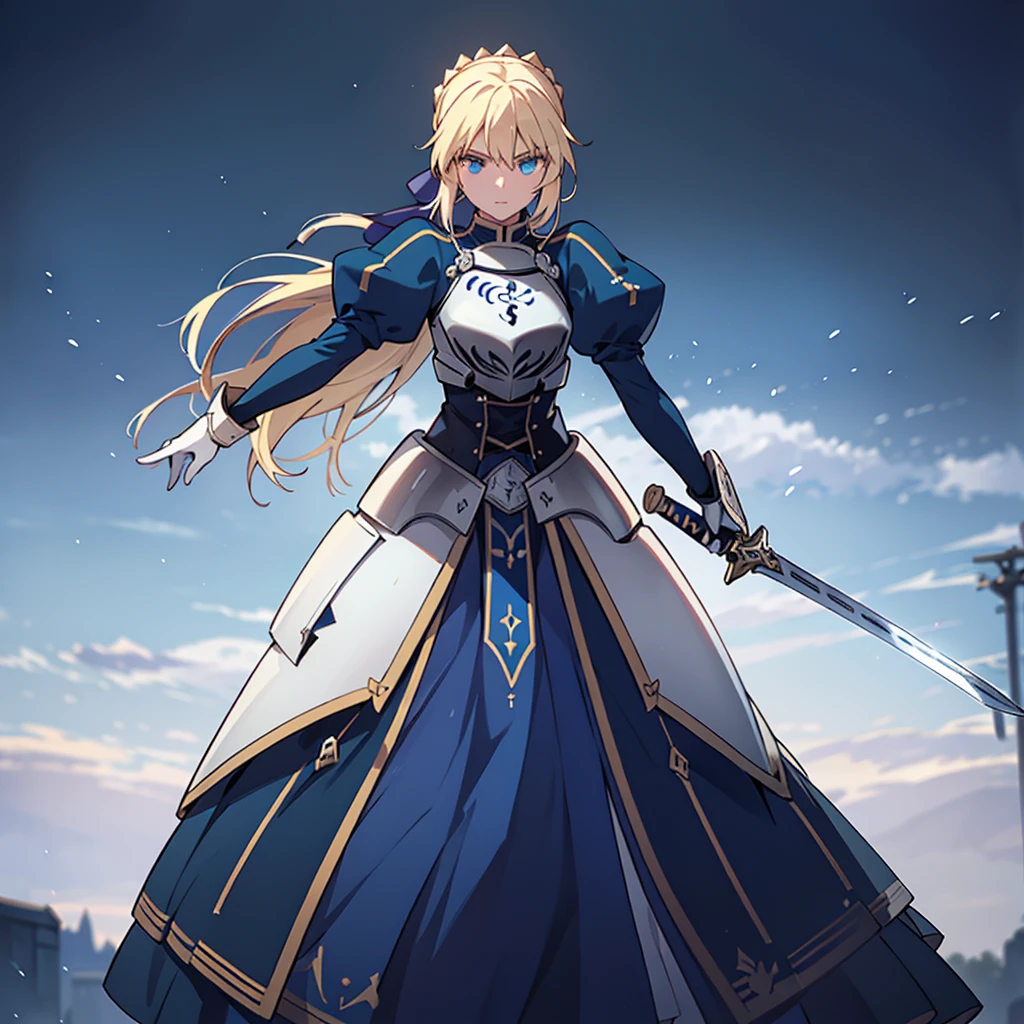 (masterpiece:1.2), (最high quality:1.2), Perfect Eyes, Perfect Face, Perfect lighting,One person，Things to know, Artoria Pendragon with a sword \(destiny\), destiny \(series\) Perspective Middle Ages Beautiful, beautiful, detailed, Beautiful colors、Great quality, 最high quality, high quality