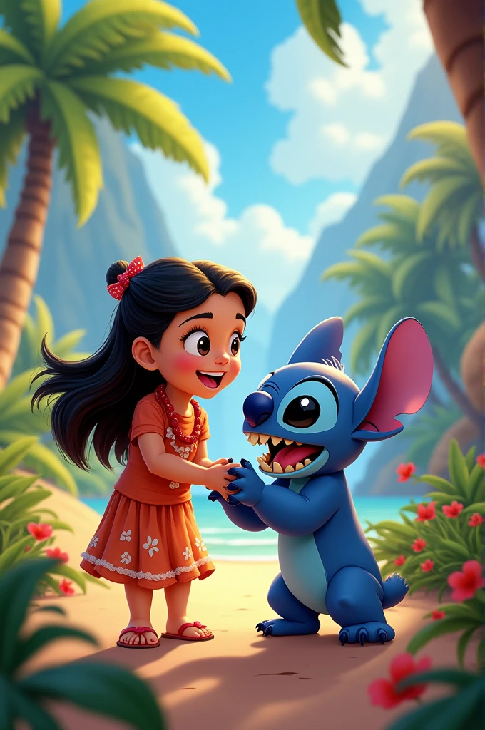 Disney pixar  póster 
stitch with a girl