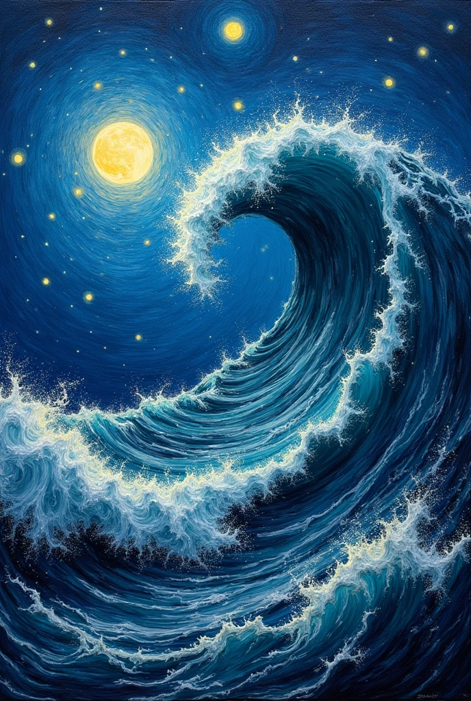(photorealism:1.2), create the most famous art storm in the ocean of van gogh into a concrete masterpiece which would look exactly like it