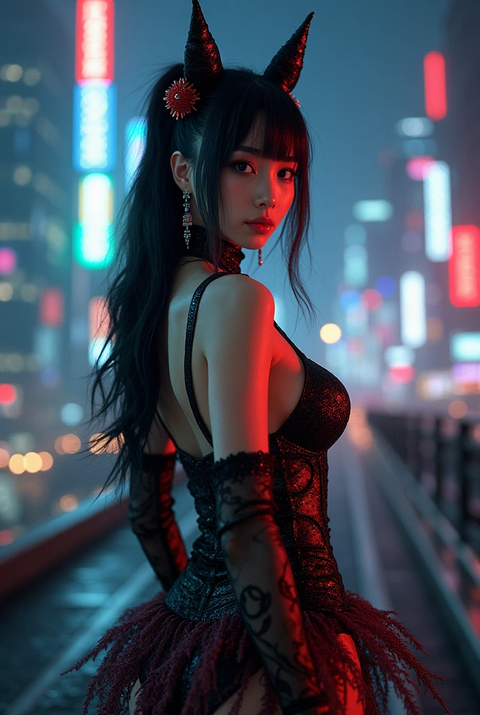 (masterpiece,best quality:1.4),(8k,raw photo,photo realistic:1.2),shiny skin,detailed skin,detailed face,detailed eyes,Detailed hands,Detailed Background、1girl,Japanese idol,(beautiful face),(Shining Eyes:1.1),、、Symmetrical eyes、、Great background、Great location、((セクシーで派手なHalloween衣装))、(Detailed and very cute,Halloween,,)、Beautiful night cityscape,,Full body portrait,,mysterious,Charming,nswf,sexy Instagram style