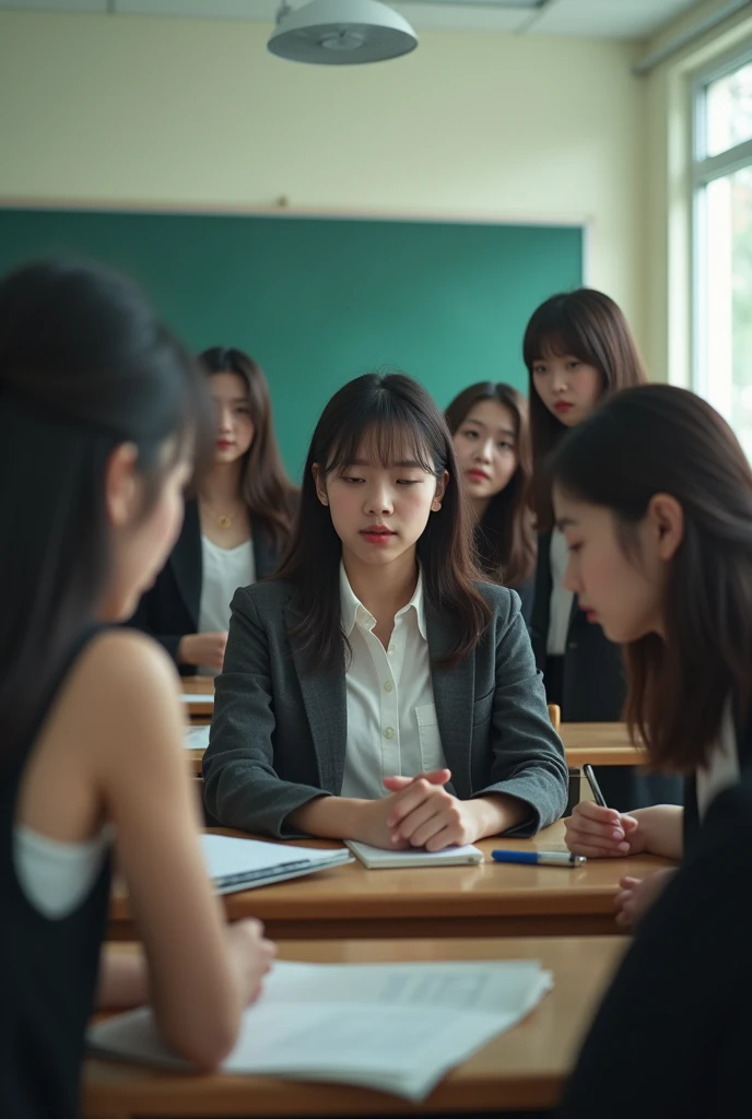 Mean girls in class trying to bully ( detailed) , chinese school drama
8k hd