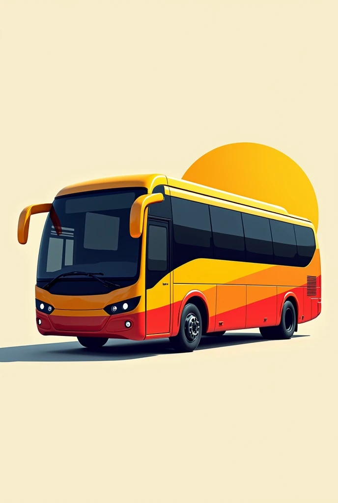 CREATE ME A BUS:
style: Modern and Dynamic Main Element: stylized bus Colors:
Primary: RED for the Secondary bus: DARK RED for details or background Design a bus with clean lines and minimal details.
The bus should be the main focus of the logo.
Use a bright yellow color for the bus.
The logo must be clear and recognizable in both large and small sizes..
Make sure the design looks good on different media, as in the game and in promotional material.
