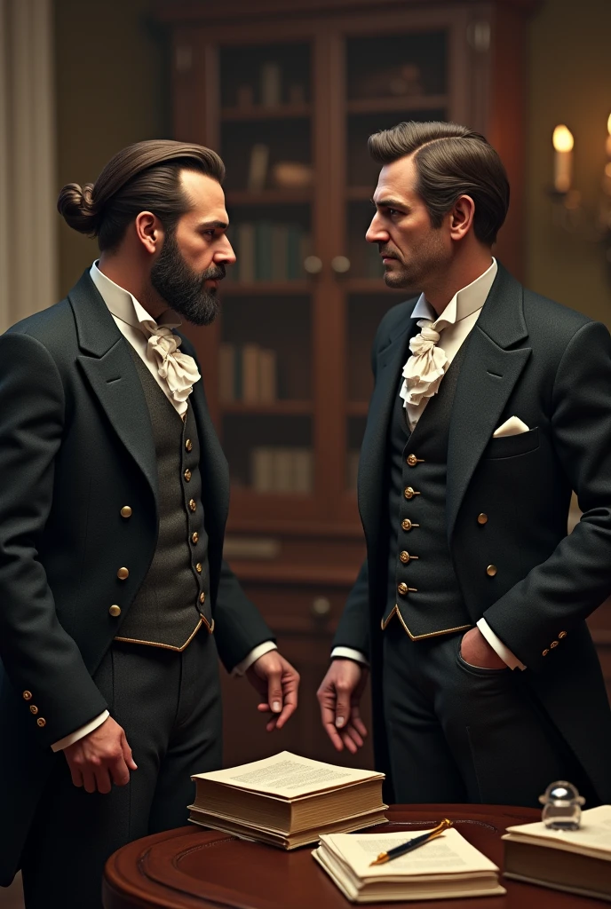 Two Victorian men doing business