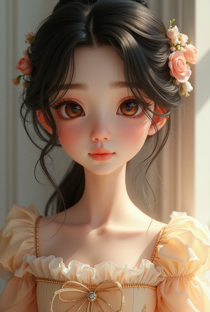 cute、One person、Highest quality、Ultra delicate、8k、Big eyes、Top quality dress、The background is simple、