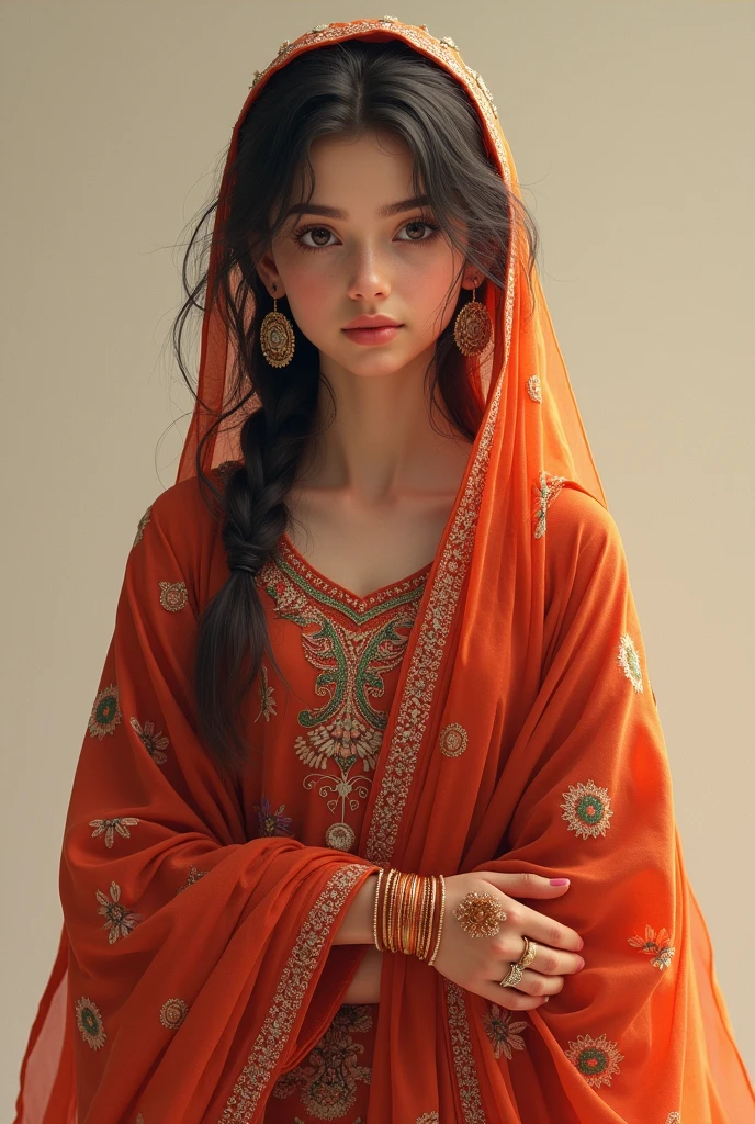 A girl wearing Kombdi front view