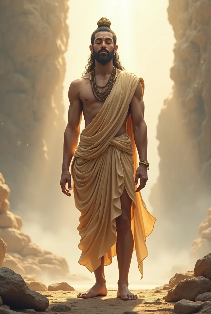 Mahaveer Swami god standing position in dhyan only khesh on body
