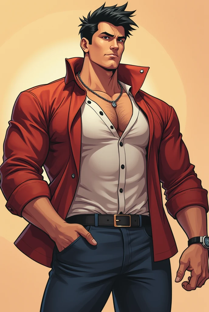 anime style man, with a big dick