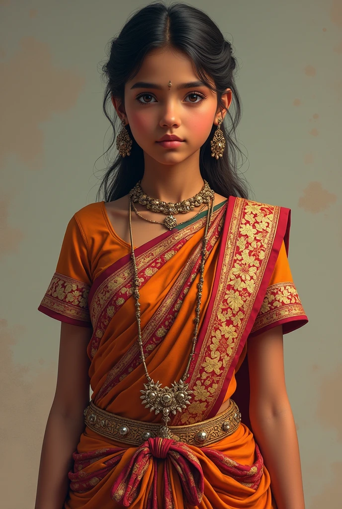A girl wearing Kombdi front view full length