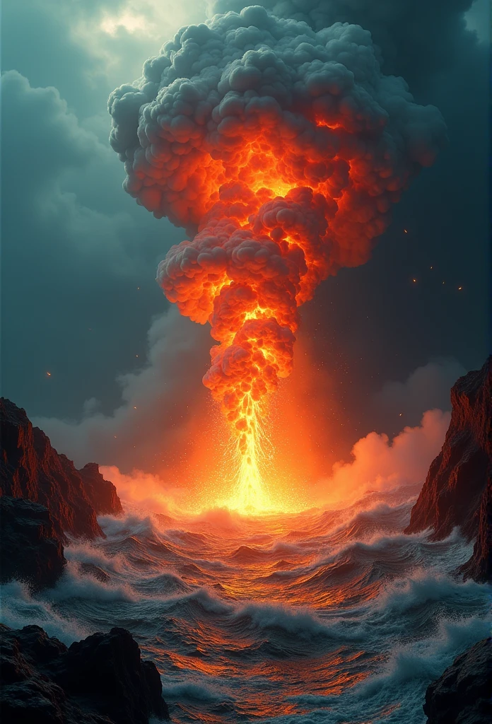 Submarine volcanic eruptions，8K resolution