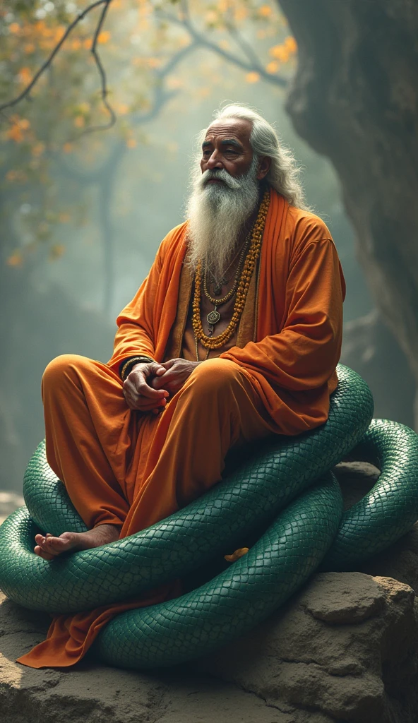 भृगु ऋषि(age around 55) पंचमुखी सांप पर बैठे विश्राम करते हुए भगवान विष्णु के छाती पर लाथ मारा