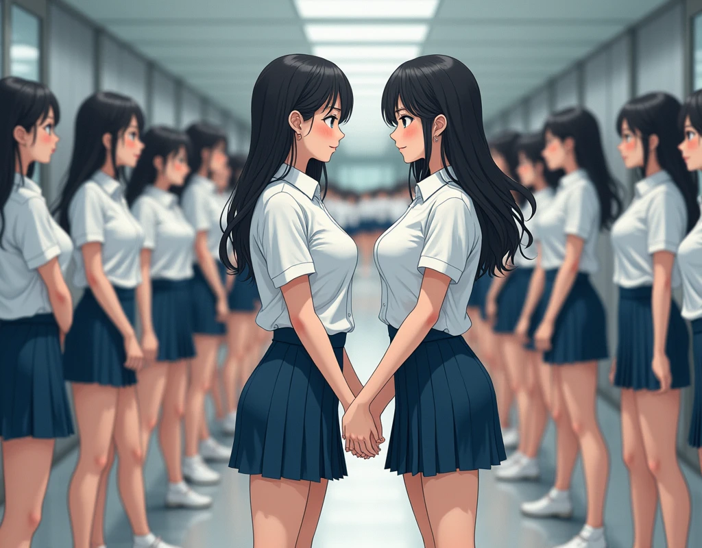 (((((Japanese Clone-girls=Myself))))), (((Super Best masterpiece Clone-girls Raw Photography Art))), (((16K, Highest quality, Ultra-high resolution, RAW Photos))), (((It's so unrealistic., With unparalleled depiction, With an unfathomable sight, An unprecedented and shocking worldview, Clone-girls: In a world of mass reproduction, Ultra-realistic))), (((Japanese Girls, Saito-Asuka, 26yo, Small face, Thick black hair, Semi-long hair, Dark Eyes, Mature face, Cute Smile, Smiling face, A gentle gaze, (((Very happy laughter)))))), (((Very beautiful detailed girls, Accurate body structure, Accurate body movements, Very detailed body, (((Super big breasts, Large bulge of ample breasts)))))), (((Summer office casual wear, White short-sleeved shirt, I can see the cleavage, Emphasise the fullness of your breasts, Dark blue mini skirt))), ((((((((Very detailed, Myself cloning, Depiction of splitting oneself, 1Myself girl→1,000,000,000,000,000,000,000,000,000,000Myself cloning girls)))))))), (((((((Myself clone-girlsから, Myself keeps multiplying, (Very detailed and intricate, To the exact, Flawless, (((In the same female body,With the same face, With the same hairstyle, In the same clothes, At the same height, 同じSuper big breastsである))), In a detailed depiction), 1,000,000,000,000,000,000,000,000,000,000 people))))))), (((((Myself girls only))))), (((((1,000,000,000,000,000,000,000,000,000,000Myself girls))))), (((Very detailed, Extremely crowded, Body-to-body contact with no gaps))), (Bright and soft lighting), (((((Clear and accurate perspective depiction, super wide view, Ultra-wide field of view, Focus on the average value of the image))))), (((((Very detailed depiction, More than a few thousand Myselves, Physical contact, Pleasant conversation, Holding hands, Hug, walk))))), In a place where you can see a hill in the city, Myself clone-girls' clone proliferation continues々And so it continues, filling the horizon