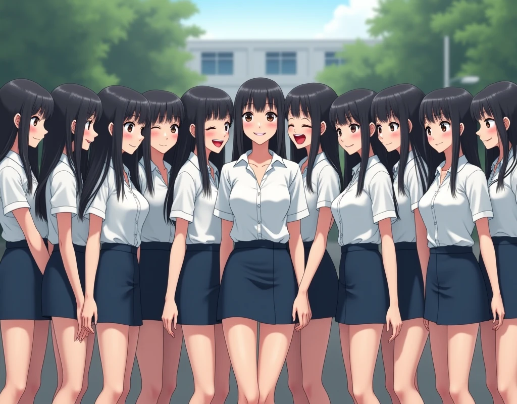 (((((Japanese Clone-girls=Myself))))), (((Super Best masterpiece Clone-girls Raw Photography Art))), (((16K, Highest quality, Ultra-high resolution, RAW Photos))), (((It's so unrealistic., With unparalleled depiction, With an unfathomable sight, An unprecedented and shocking worldview, Clone-girls: In a world of mass reproduction, Ultra-realistic))), (((Japanese Girls, Saito-Asuka, 26yo, Small face, Thick black hair, Semi-long hair, Dark Eyes, Mature face, Cute Smile, Smiling face, A gentle gaze, (((Very happy laughter)))))), (((Very beautiful detailed girls, Accurate body structure, Accurate body movements, Very detailed body, (((Super big breasts, Large bulge of ample breasts)))))), (((Summer office casual wear, White short-sleeved shirt, I can see the cleavage, Emphasise the fullness of your breasts, Dark blue mini skirt))), ((((((((Very detailed, Myself cloning, Depiction of splitting oneself, 1Myself girl→1,000,000,000,000,000,000,000,000,000,000Myself cloning girls)))))))), (((((((Myself clone-girlsから, Myself keeps multiplying, (Very detailed and intricate, To the exact, Flawless, (((In the same female body,With the same face, With the same hairstyle, In the same clothes, At the same height, 同じSuper big breastsである))), In a detailed depiction), 1,000,000,000,000,000,000,000,000,000,000 people))))))), (((((Myself girls only))))), (((((1,000,000,000,000,000,000,000,000,000,000Myself girls))))), (((Very detailed, Extremely crowded, Body-to-body contact with no gaps))), (Bright and soft lighting), (((((Clear and accurate perspective depiction, super wide view, Ultra-wide field of view, Focus on the average value of the image))))), (((((Very detailed depiction, More than a few thousand Myselves, Physical contact, Pleasant conversation, Holding hands, Hug, walk))))), In a place where you can see a hill in the city, Myself clone-girls' clone proliferation continues々And so it continues, filling the horizon