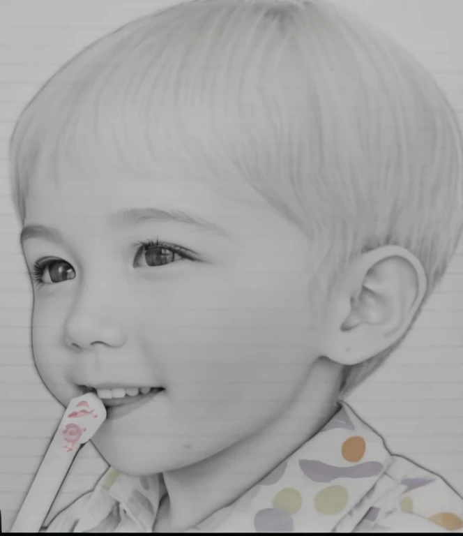 Realistic color photography style、Smiling emphasizes nasolabial folds. Make the chin a little thinner and accentuate the nasolabial folds.、I want it to look more like a color photograph...............。 , Xu々To、Clearly visible、鼻から口Toかけての深いほうれい線を強調します、Generate left and right dimples、Show me your beautiful smile.。Make your eyes look cute with double eyelids.Please make it live action.。口の周りToケチャップがたくさんついています、To-sai A eating Shichigosan candy。Create an upturned gaze。