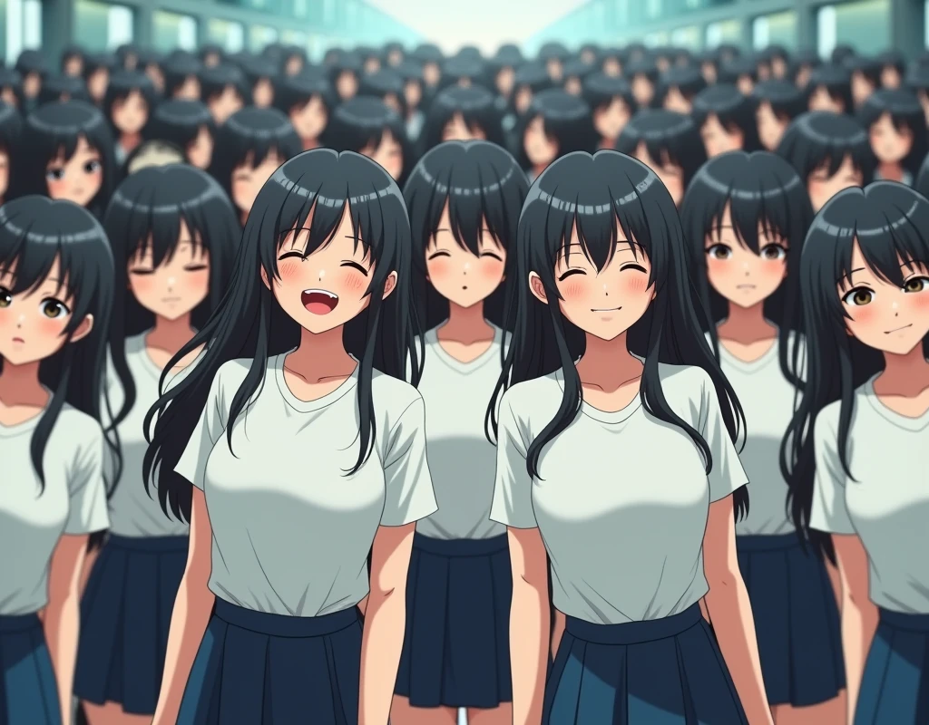 (((((Japanese Clone-girls=Myself))))), (((Super Best masterpiece Clone-girls Raw Photography Art))), (((16K, Highest quality, Ultra-high resolution, RAW Photos))), (((It's so unrealistic., With unparalleled depiction, With an unfathomable sight, An unprecedented and shocking worldview, Clone-girls: In a world of mass reproduction, Ultra-realistic))), (((Japanese Girls, Saito-Asuka, 26yo, Small face, Thick black hair, Semi-long hair, Dark Eyes, Mature face, Cute Smile, Smiling face, A gentle gaze, (((Very happy laughter)))))), (((Very beautiful detailed girls, Accurate body structure, Accurate body movements, Very detailed body, (((Super big breasts, Large bulge of ample breasts)))))), (((Summer office casual wear, White short-sleeved shirt, I can see the cleavage, Emphasise the fullness of your breasts, Dark blue mini skirt))), ((((((((Very detailed, Myself cloning, Depiction of splitting oneself, 1Myself girl→1,000,000,000,000,000,000,000,000,000,000Myself cloning girls)))))))), (((((((Myself clone-girlsから, Myself keeps multiplying, (Very detailed and intricate, To the exact, Flawless, (((In the same female body,With the same face, With the same hairstyle, In the same clothes, At the same height, 同じSuper big breastsである))), In a detailed depiction), 1,000,000,000,000,000,000,000,000,000,000 people))))))), (((((Myself girls only))))), (((((1,000,000,000,000,000,000,000,000,000,000Myself girls))))), (((Very detailed, Extremely crowded, Body-to-body contact with no gaps))), (Bright and soft lighting), (((((Clear and accurate perspective depiction, super wide view, Ultra-wide field of view, Focus on the average value of the image))))), (((((Very detailed depiction, More than a few thousand Myselves, Physical contact, Pleasant conversation, Holding hands, Hug, walk))))), In a place where you can see a hill in the city, Myself clone-girls' clone proliferation continues々And so it continues, filling the horizon