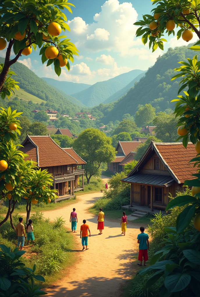 A malay village with lots of lemon tree