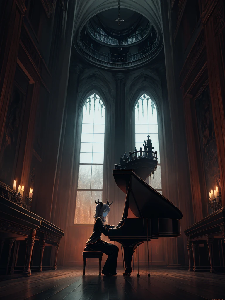 horror , in the Haunted Mansion , An eerily towering Gothic-style Western-style building, The 999 ghosts living here are waiting to add you to the 1000th friend, A portrait with shining eyes, a piano that suddenly starts ringing even though there are no people, And before I knew it, sitting next to you...!?