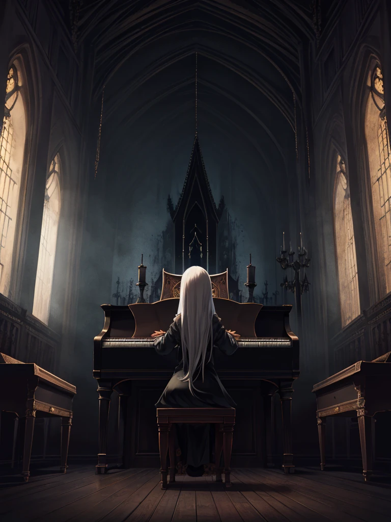 horror , in the Haunted Mansion , An eerily towering Gothic-style Western-style building, The 999 ghosts living here are waiting to add you to the 1000th friend, A portrait with shining eyes, a piano that suddenly starts ringing even though there are no people, And before I knew it, sitting next to you...!?