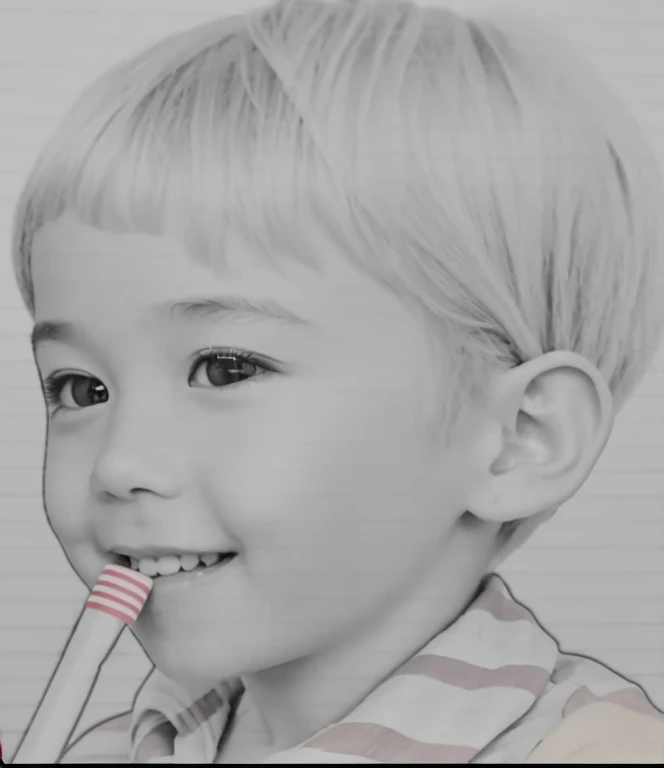 Realistic color photography style、Smiling emphasizes nasolabial folds. Make the chin a little thinner and accentuate the nasolabial folds.、I want it to look more like a color photograph...............。 , Xu々To、Clearly visible、鼻から口Toかけての深いほうれい線を強調します、Generate left and right dimples、Show me your beautiful smile.。Make your eyes look cute with double eyelids.Please make it live action.。口の周りToケチャップがたくさんついています、To-sai A eating Shichigosan candy。Create an upturned gaze。