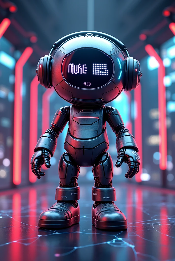 "Design a futuristic mascot for '03_Pulse'. The mascot should have a modern and energetic appearance, reflecting both 'Pulse' and '03'. It can be a robot or an abstract character with elements of technology and rhythm. Use colors like red, black, silver, and bright blue. The head might be circular or geometric with pulse wave icons. The body could be decorated with wave patterns or energy lines. Hands and feet might resemble power bars or lights. Incorporate accessories like headphones or sound equipment. The mascot should be in a dynamic pose, showcasing confidence and friendliness.
For the background, design the mascot standing on a stage with a high-tech, vibrant cityscape or a dynamic abstract scene behind it. The stage should be illuminated with colorful lights and visual effects, emphasizing the mascot’s presence. Include elements like neon lights, digital grids, and energy waves to enhance the energetic vibe. The backdrop should be lively and colorful, with glowing elements that reflect the rhythm and movement of the mascot, creating a sense of excitement and depth."