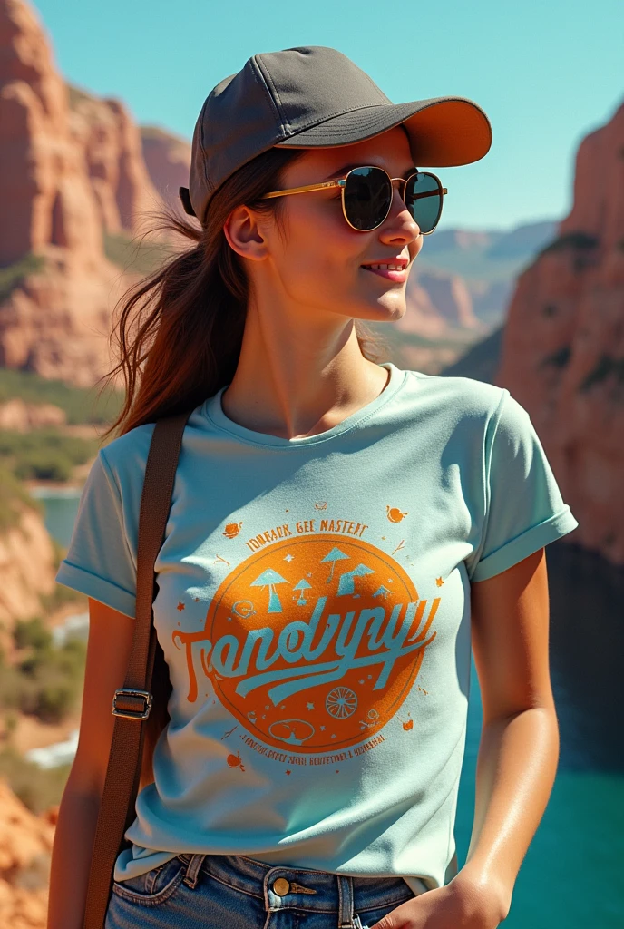 A t shirt which is writing trendyssey