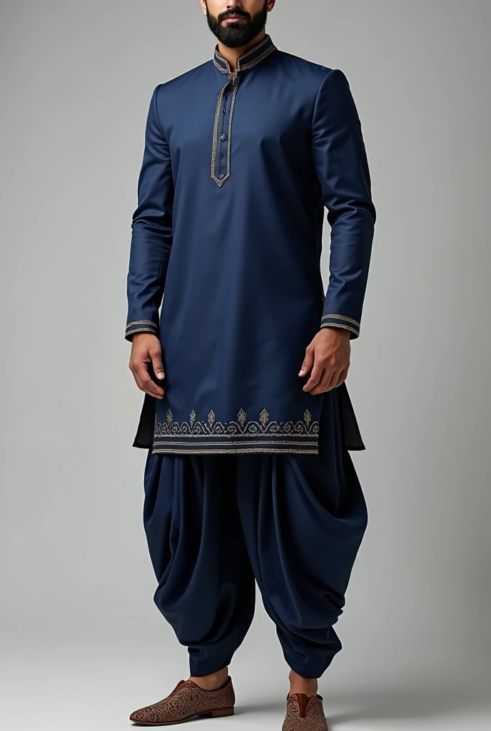 A Punjabi patiyala in navy blue for men