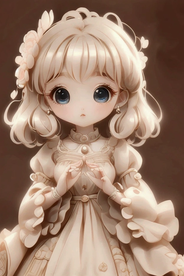 cute、One person、Highest quality、Ultra delicate、8k、Big eyes、Top quality dress、The background is simple、accessories