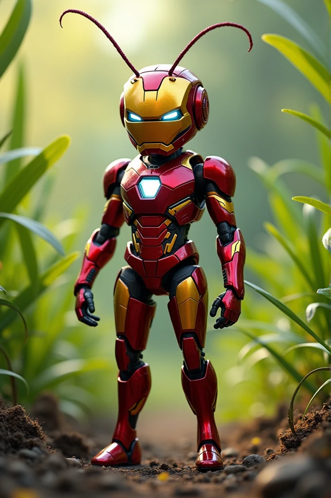 An ant with ironman suit