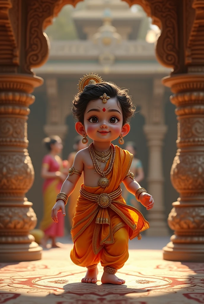 Indian lord laddu gopal
Walking on your knees.