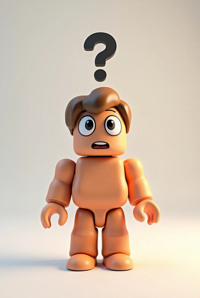 The Roblox character will be standing and confused with a question mark above his head. A picture of him.