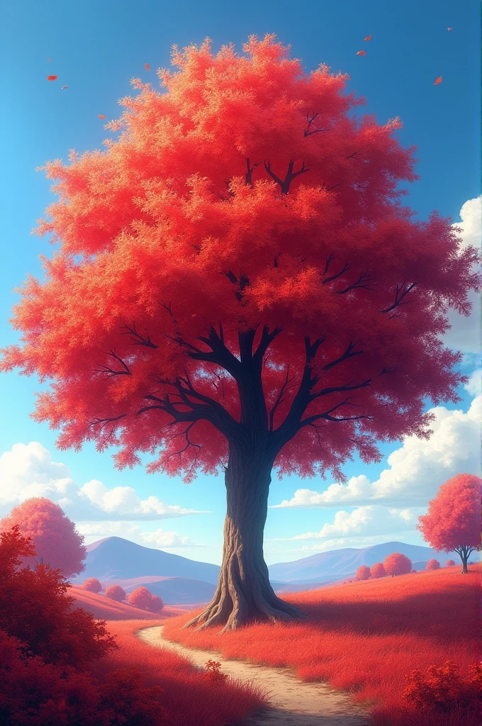 Tree with red leafs