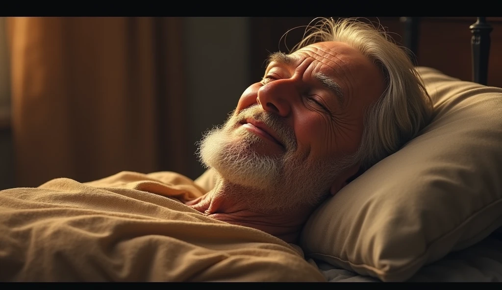 jo from the book of job in the bible died already very old being waked with a slight smile on his face already very old with a happy countenance