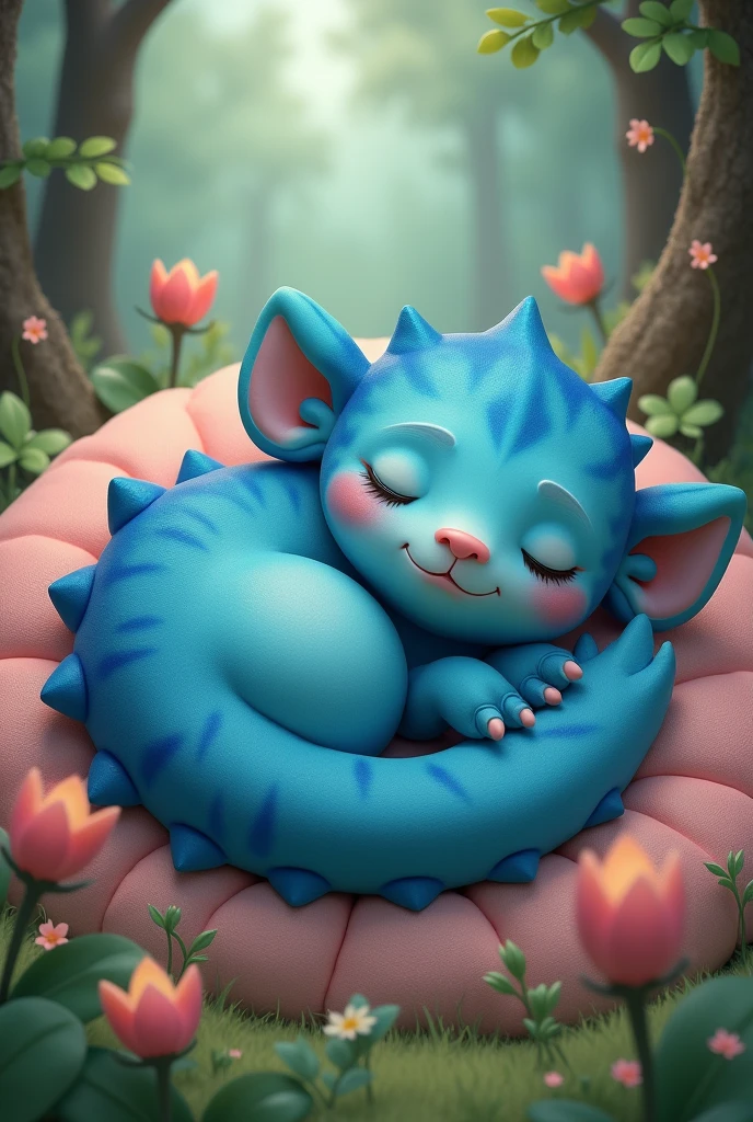 Create blue-butted Sullivan sleeping on his side 