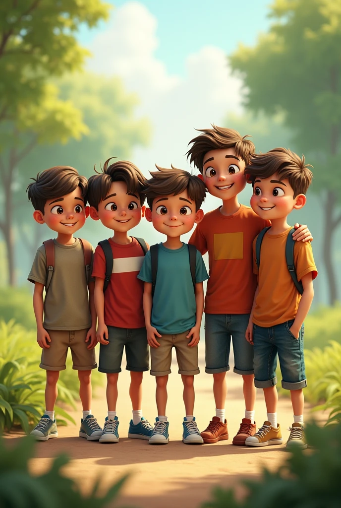 5 boys standing
