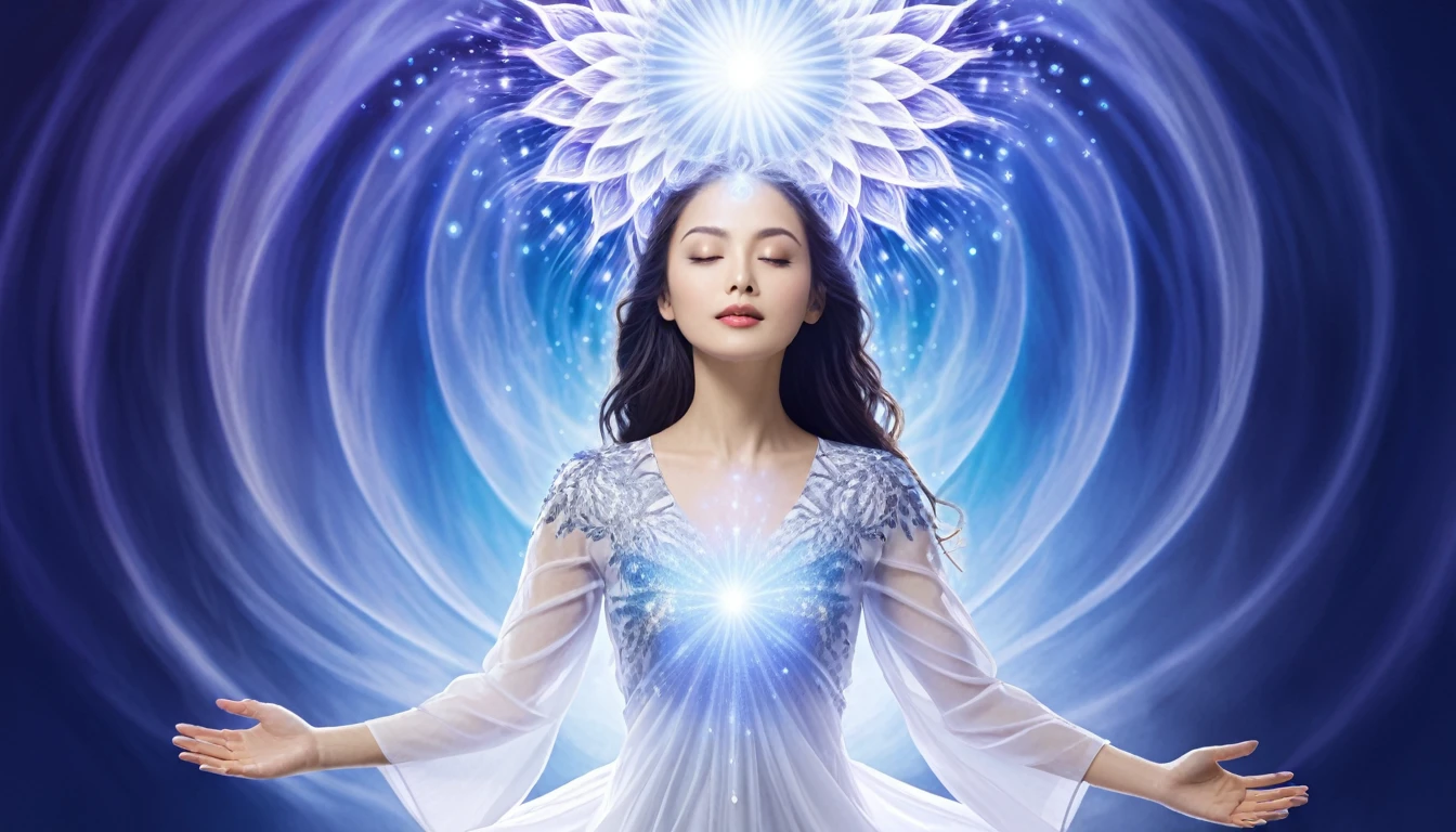 A beautiful woman whose whole body has been purified by Mind Aura Cleansing