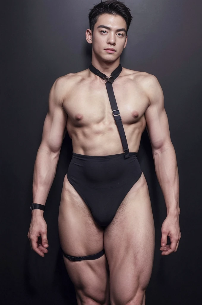 (masutepiece,High resolution,ultra - detailed:1.0), Perfect male body,Look at the camera,Delicate eyes and delicate face,extremely details CG,Unity 8k wallpaper,intricate-detail, 3 mens , 3 person in photo,Detailed face, (chest harness, garter straps, Harness strap, neck strap , micro string thongs), Best Quality, hands visible, short hair:1.5 , full length shot(fls) , thick thighs , insane details, hyper details ,16k resolution , ultra-high clarity , hyperrealism, uhd,(K-pop idol shooting magazine cover photo), thick thighs, male , ((unrealistic wide hips , unrealistic wide pelvis , plump hips)), ((only man , only male)) , ((ultra realism , ultra photorealism)) , (sexyeroticifw) , mature man , pl , ((superstar)) , kinky , snake eyes ,ow waist , snatched waist , sweaty ,skin , ((unrealistic widr hips , unrealistic wide pelvis , plump hips)) , ((only male. , only boy)) , stiff nipples , swollen nipples , pufles , ((ultra realhotorealis) , crard to me , all fours