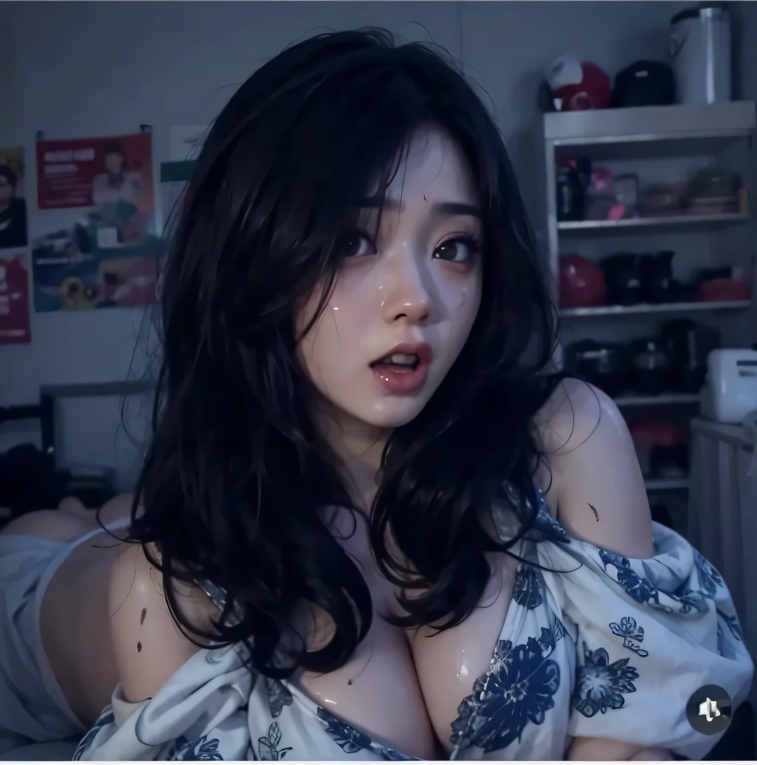 Covered with , ahegao, wet