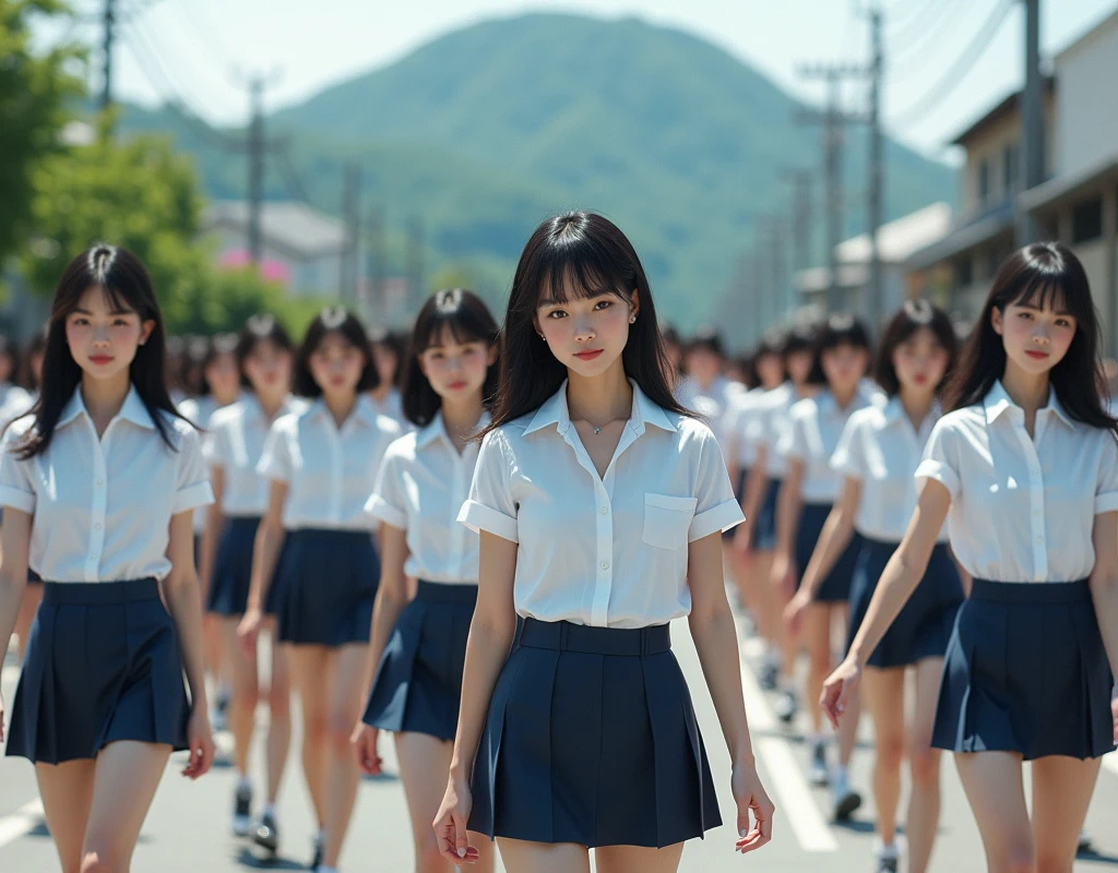 (((((Japanese Clone-girls=Myself))))), (((Super Best masterpiece Clone-girls Raw Photography Art))), (((16K, Highest quality, Ultra-high resolution, RAW Photos))), (((It's so unrealistic., With unparalleled depiction, With an unfathomable sight, An unprecedented and shocking worldview, Clone-girls: In a world of mass reproduction, Ultra-realistic))), (((Japanese Girls, Saito-Asuka, 26yo, Small face, Thick black hair, Semi-long hair, Dark Eyes, Mature face, Cute Smile, Smiling face, A gentle gaze, (((Very happy laughter)))))), (((Very beautiful detailed girls, Accurate body structure, Accurate body movements, Very detailed body, (((Super big breasts, Large bulge of ample breasts)))))), (((Summer office casual wear, White short-sleeved shirt, I can see the cleavage, Emphasise the fullness of your breasts, Dark blue mini skirt))), ((((((((Very detailed, Myself cloning, Depiction of splitting oneself, 1Myself girl→1,000,000,000,000,000,000,000,000,000,000Myself cloning girls)))))))), (((((((Myself clone-girlsから, Myself keeps multiplying, (Very detailed and intricate, To the exact, Flawless, (((In the same female body,With the same face, With the same hairstyle, In the same clothes, At the same height, 同じSuper big breastsである))), In a detailed depiction), 1,000,000,000,000,000,000,000,000,000,000 people))))))), (((((Myself girls only))))), (((((1,000,000,000,000,000,000,000,000,000,000Myself girls))))), (((Very detailed, Extremely crowded, Body-to-body contact with no gaps))), (Bright and soft lighting), (((((Clear and accurate perspective depiction, super wide view, Ultra-wide field of view, Focus on the average value of the image))))), (((((Very detailed depiction, Multiple or more Myselves, Physical contact, Pleasant conversation, Holding hands, Hug, walk))))), In a place where you can see a big hill in the suburbs, Multiple groups of Myself crowds join and leave each other., Myself clone-girls' clone proliferation continues々And so it continues, filling the horizon