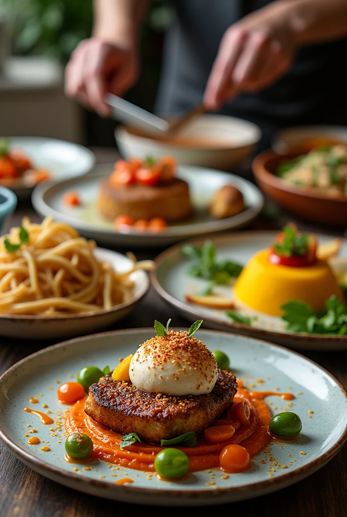 Generate different Images for delicious food and recipies with some making process details