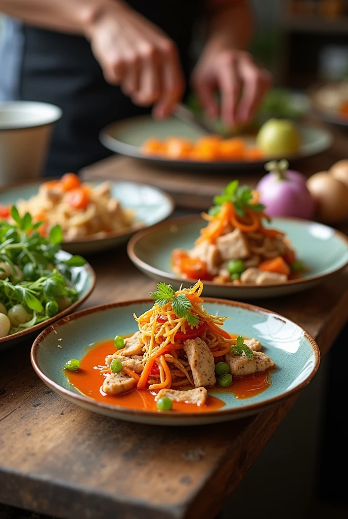 Generate different Images for delicious food and recipies with some making process details