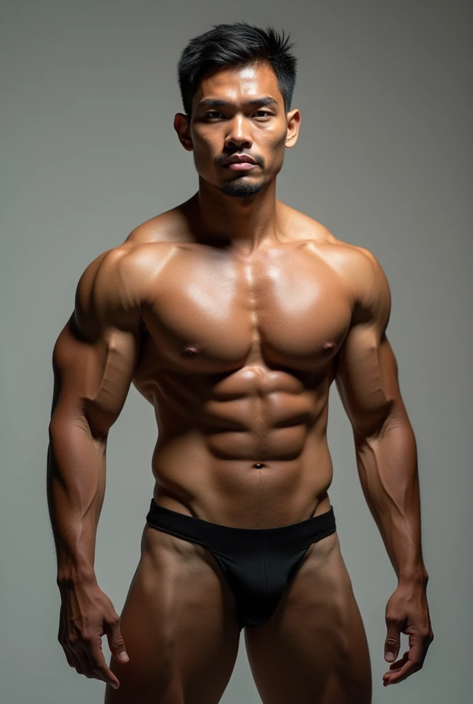 (original photo) A man. Indonesian people.30 years old. Have a muscular body. Naked his penis is visible